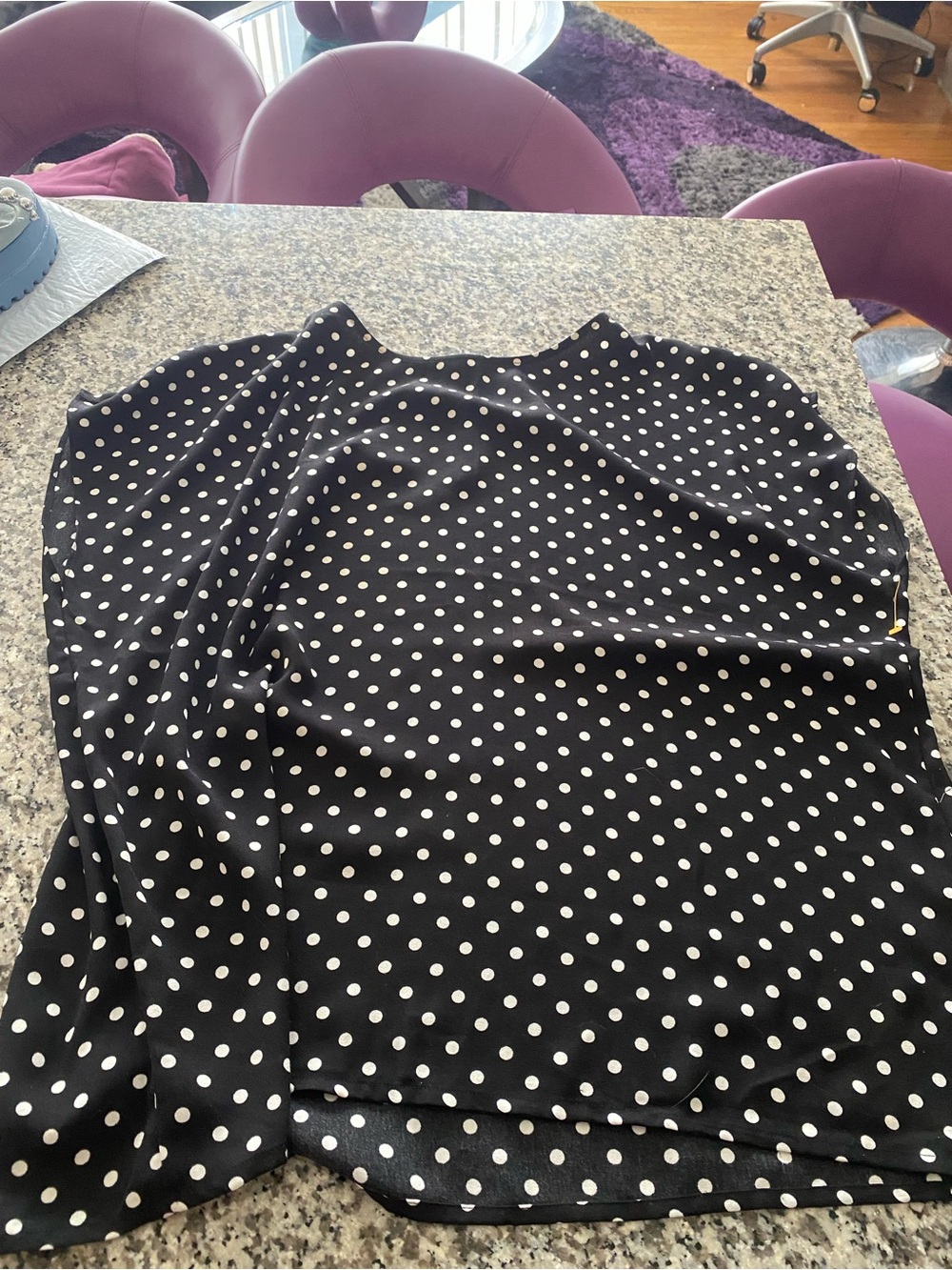 Halogen Black Top with White Polka Dots